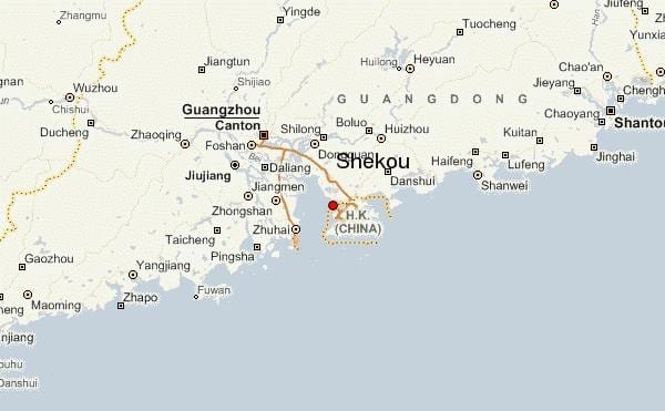 shekou Kinijos žemėlapis