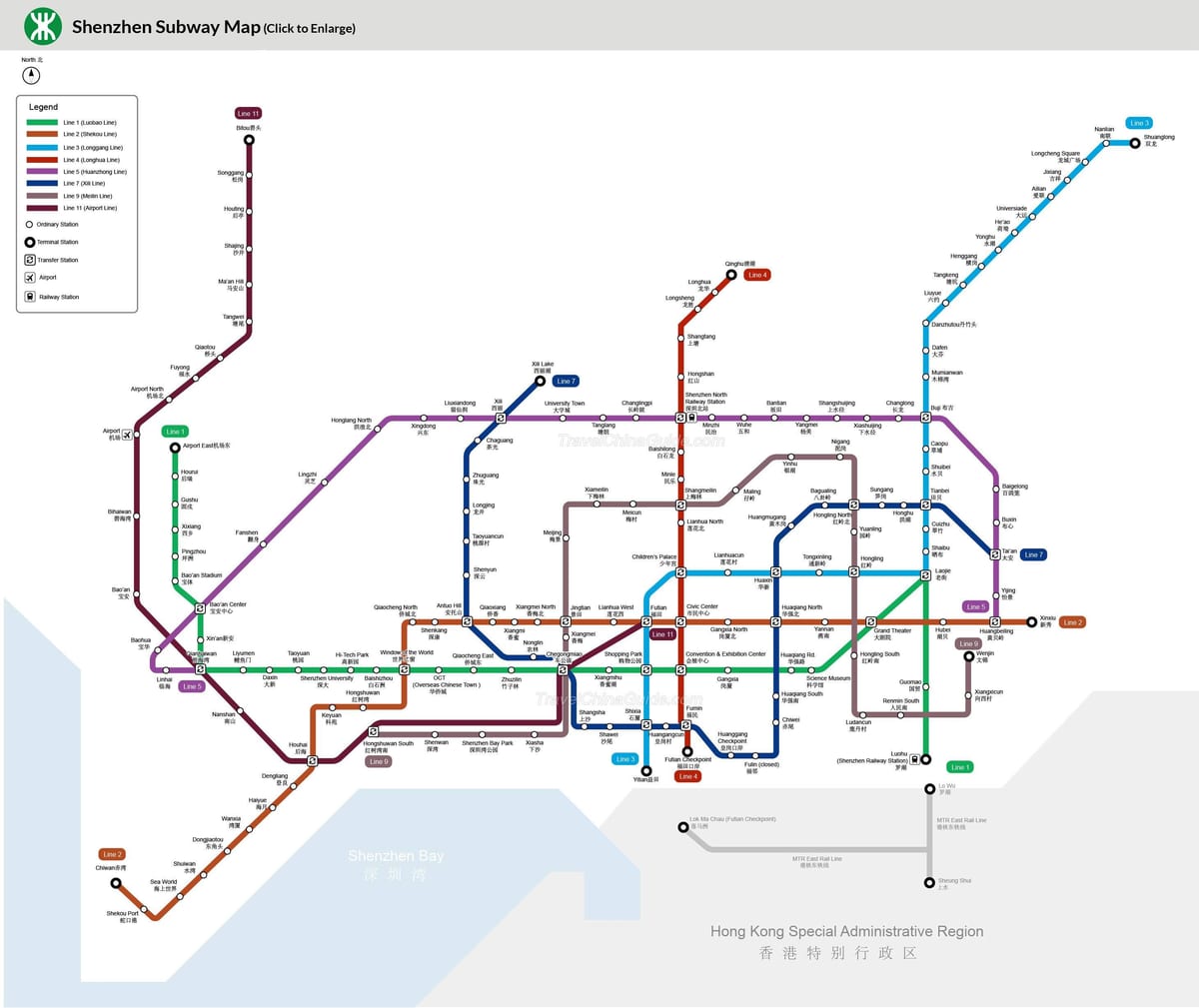 Shenzhen traukinių stotis map