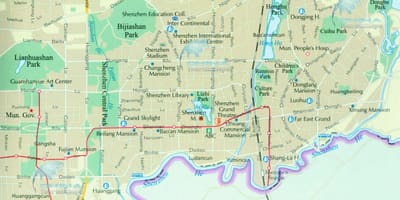 Žemėlapis Shenzhen rajonų