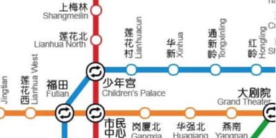 Žemėlapis Shenzhen šiaurės stotis