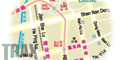 Dongmen rinkos Shenzhen žemėlapyje