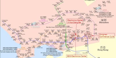 Žemėlapis Shenzhen elektronikos rinkos