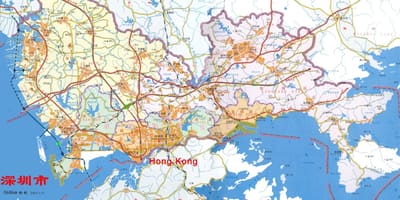Žemėlapis Shenzhen ems Kinija