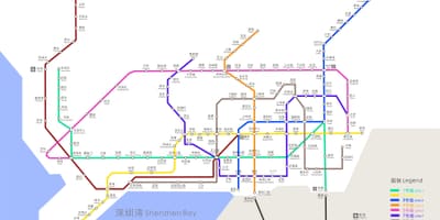 Shenzhen metro žemėlapis 2016
