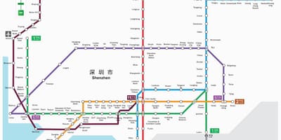 Shenzhen metro žemėlapis 2016