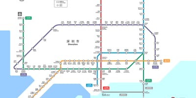 Shenzhen geležinkelių žemėlapis
