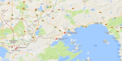 Shekou uosto žemėlapis